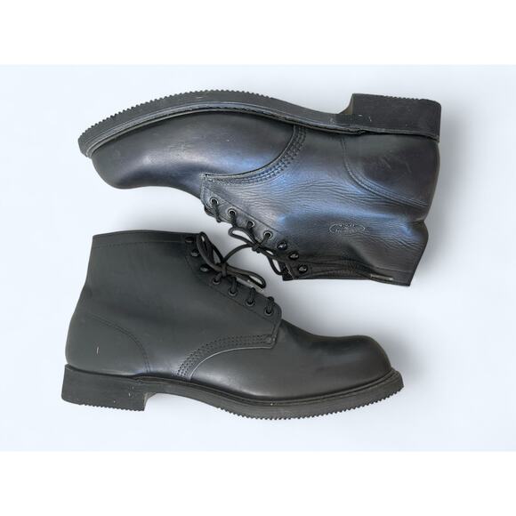 Men's Black Carolina Leather Boots Steel Toe Made in USA Red Bird 12 EEEE - Picture 4 of 10